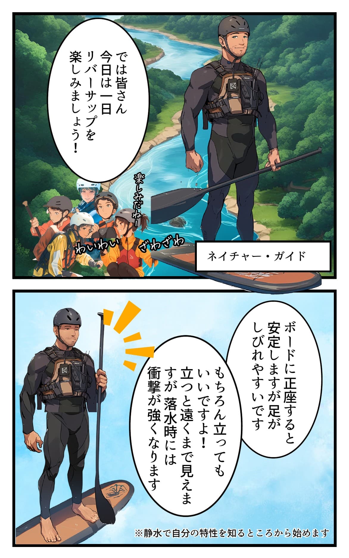 River SUP experience lesson manga — Page 1